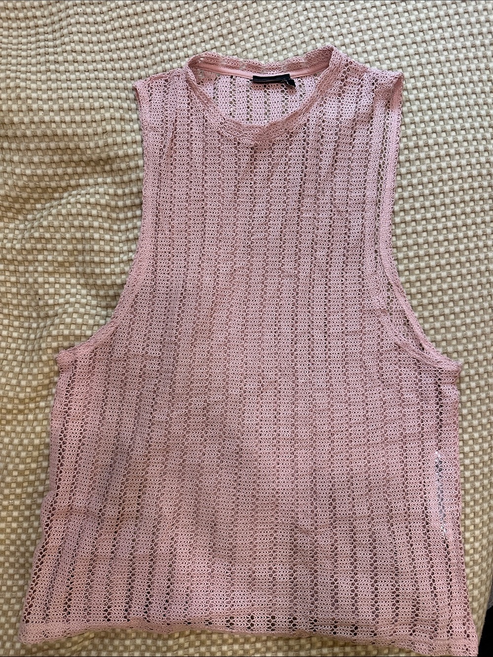 NWOT Light Pink Sleeveless cotton Knit longline Tank Top